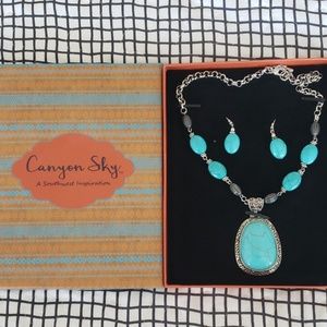 Canyon sky silver and turquoise set